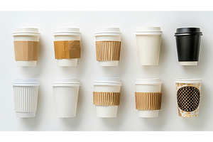 Collection Of Coffee Cups To Go Cups