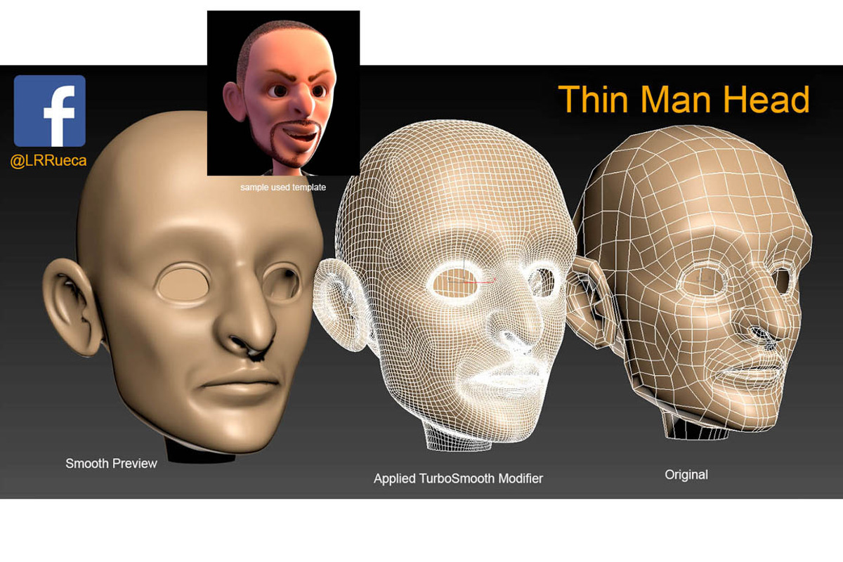 Low Poly Head Templates Pack, a Characters & Person 3D Model by LomellRueca (Photo 5 of 9)