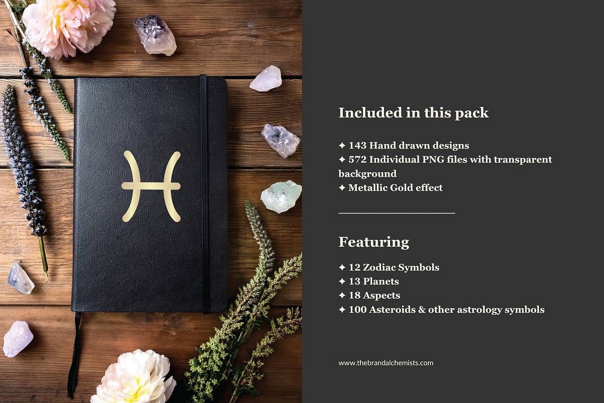 143 Gold Astrology PNG Symbols, an Object Graphic by The Brand Alchemists (Photo 2 of 9)
