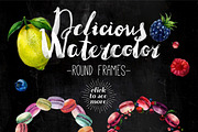Watercolor Macarons Clipart Set, a Decorative Illustration by Inna Sinano (Thumbnail 3 of 6)