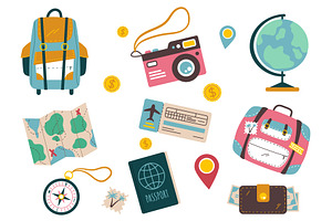 Tourist travel vacation supplies