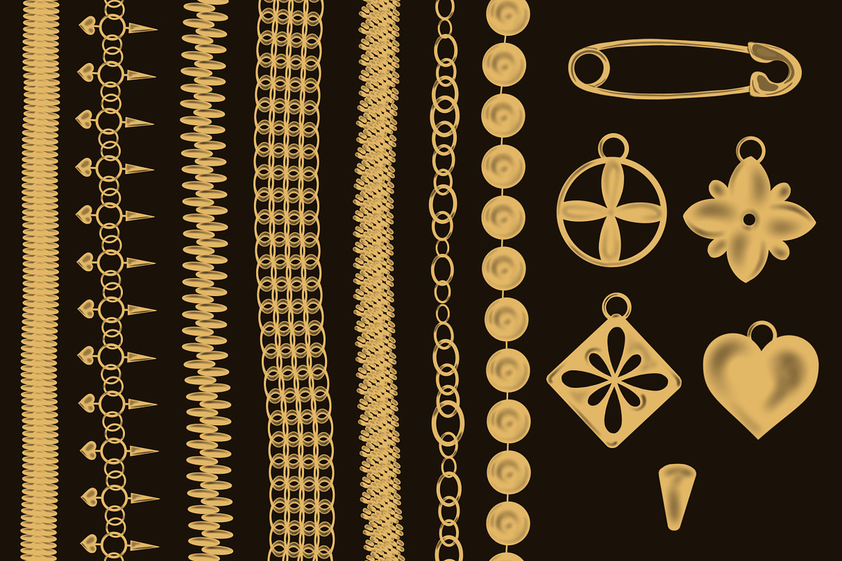 Chains & pendants Procreate brushes, a Brush Add-On by Veronika Gotovceva (Photo 3 of 4)