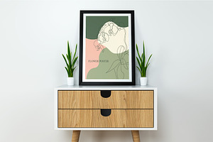 Hand drawn floral art line posters, a Poster Template by ExpressShop