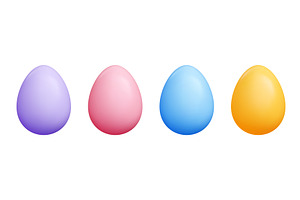 3D colorful Easter eggs set - purple, an Object Illustration by YuliiaOsadcha