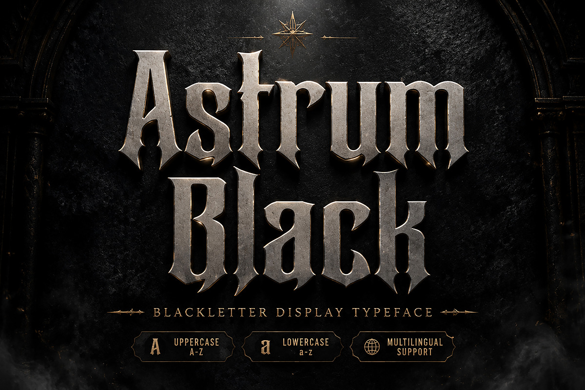 Astrum Black – Gothic Blackletter, a Blackletter Font by Wow Magic (Photo 1 of 4)