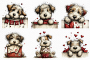 Funny Valentine Peeking Dog Clipart, an Illustration by Craft Nest (Thumbnail 5 of 11)