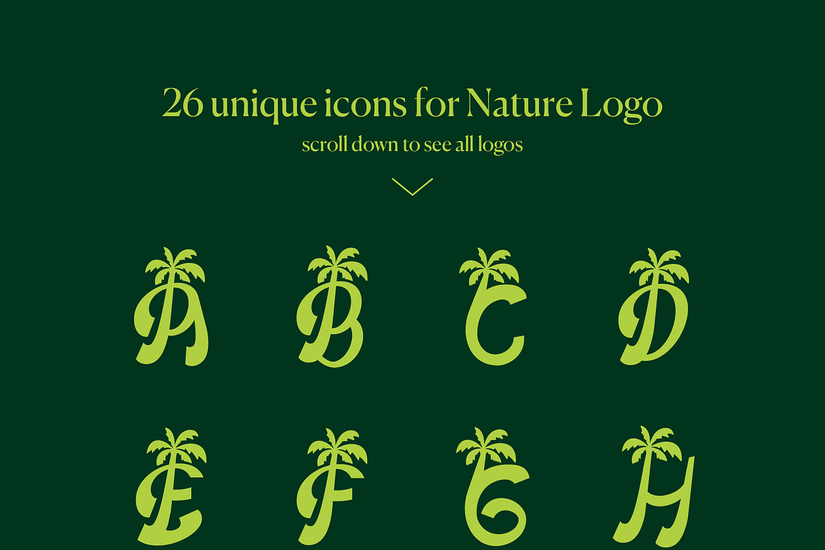 Letter A-Z With palm Logo Kit, a Branding & Logo Template by Luxury Logos (Photo 4 of 11)