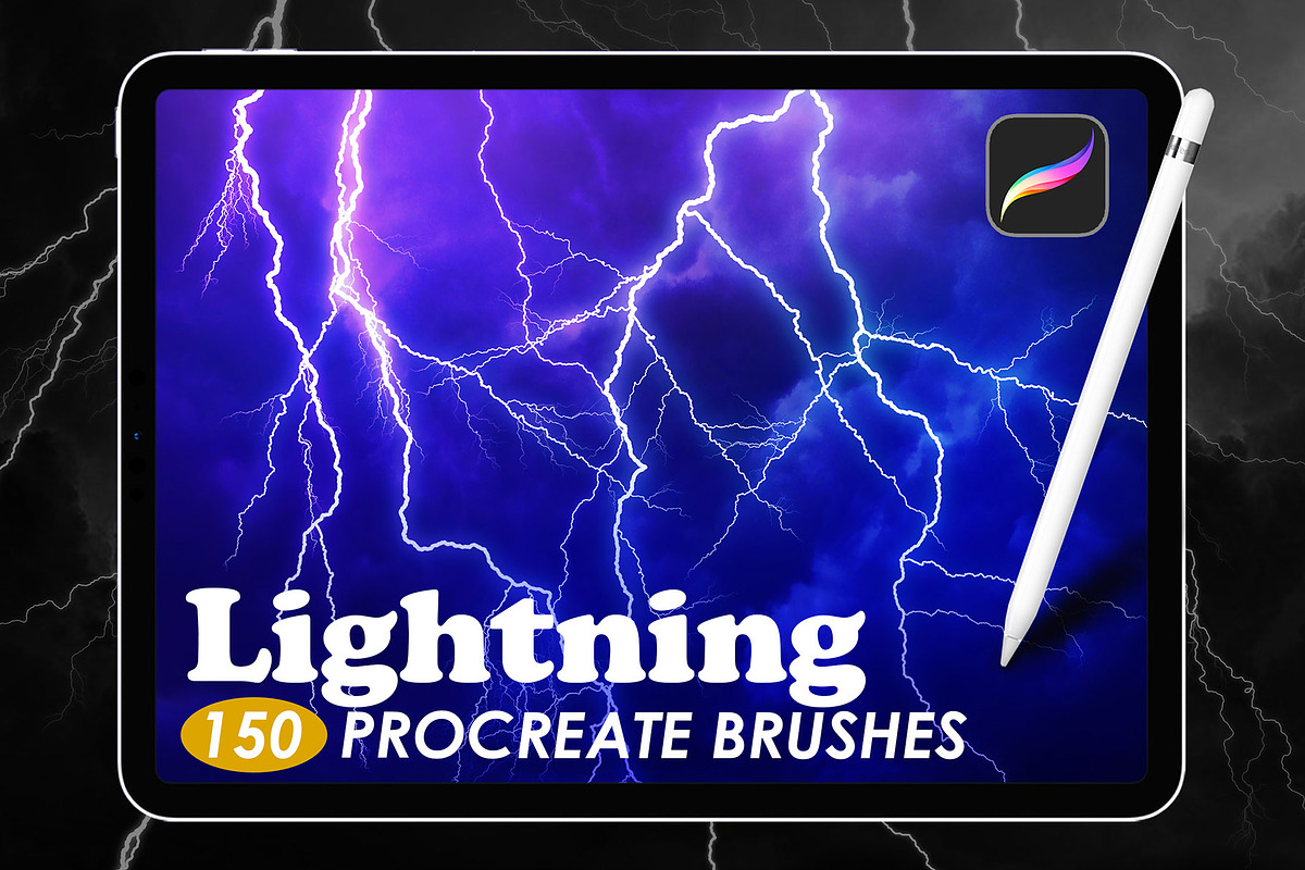 150 Lightning Procreate Brushes, a Brush Add-On by ArtistMef (Photo 1 of 8)