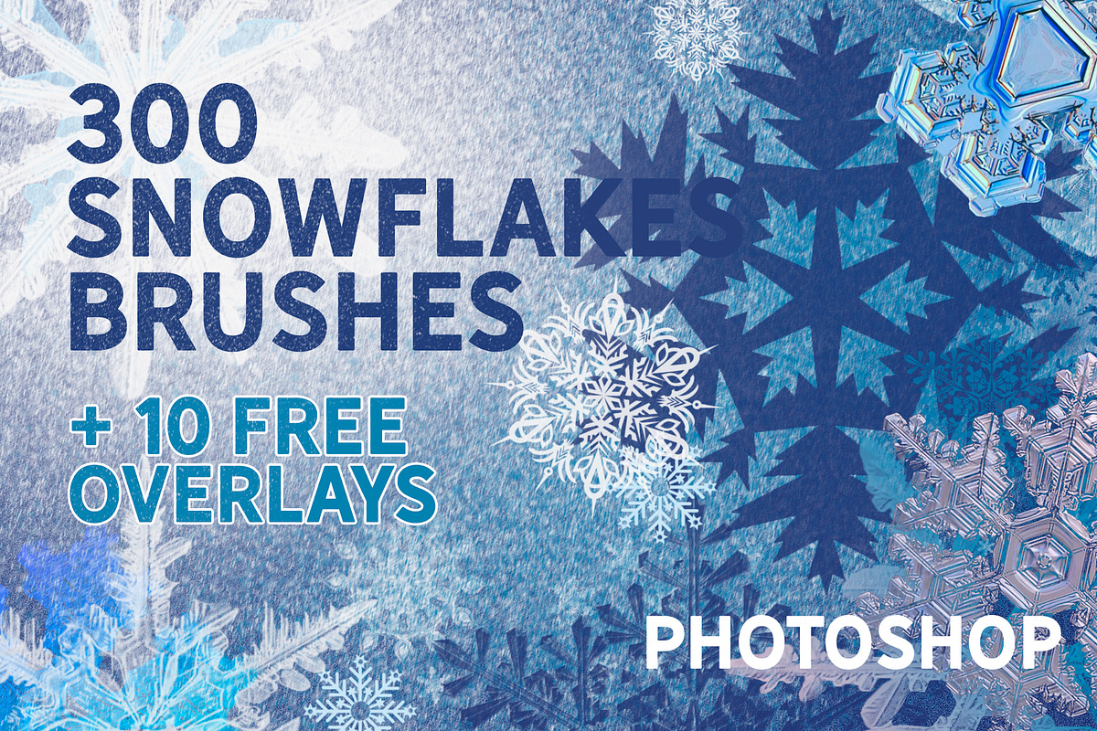 SNOWFLAKES BRUSHES & FREE OVERLAYS, a Brush Add-On by Alexiva (Photo 1 of 7)