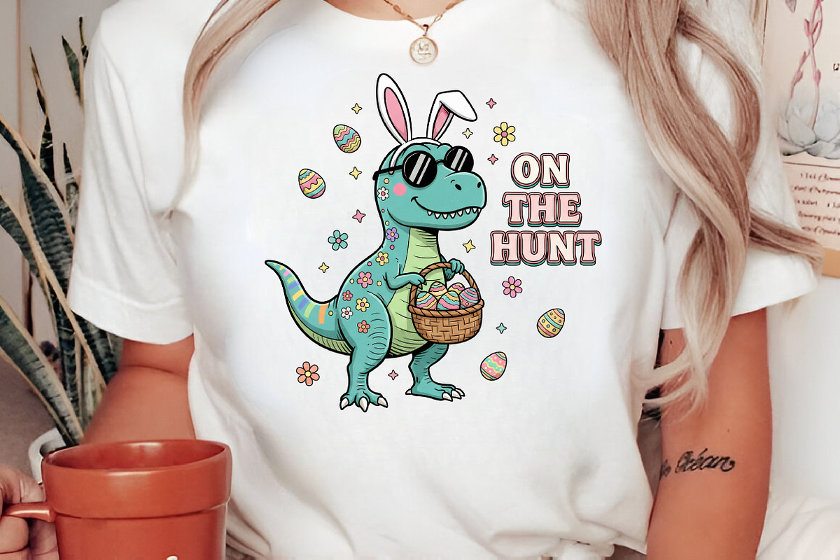 Dinosaur T Rex Easter PNG, on the Hu, an Illustration by Libby Wishes (Photo 3 of 6)
