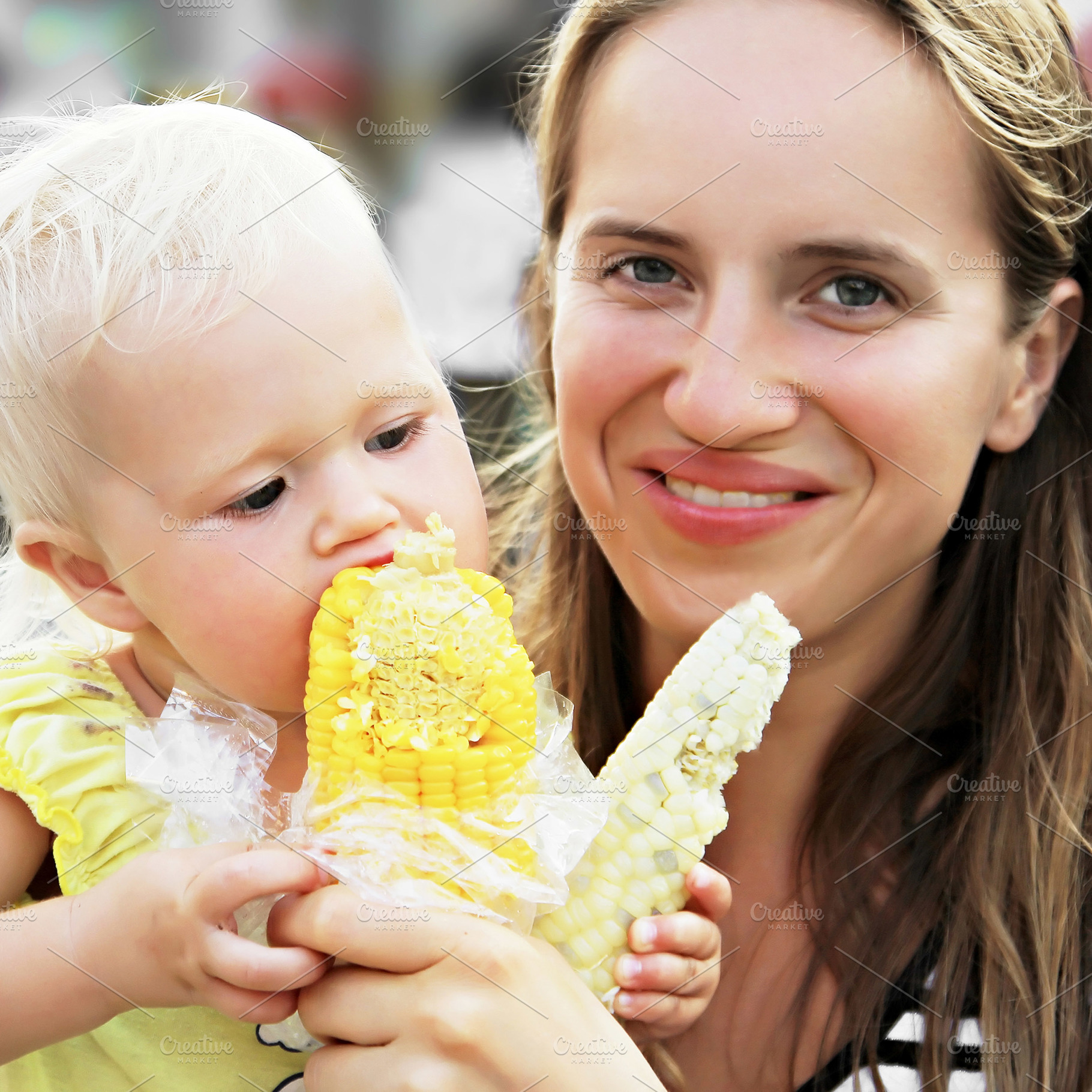 Baby and corn, a Photo by saiko3p