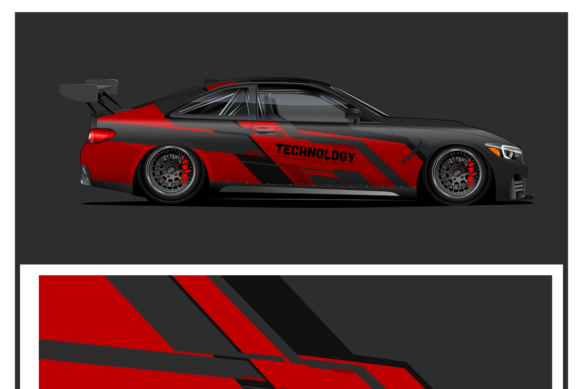 Dynamic Race Car Wrap Design, a Transportation Illustration by CarWrap design (Photo 1 of 4)