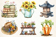 Cute Summer Gardening Clipart, an Illustration by DreamCafeArt (Thumbnail 2 of 9)