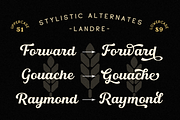 Landre, a Script Font by Larin Type Co. (Thumbnail 5 of 10)