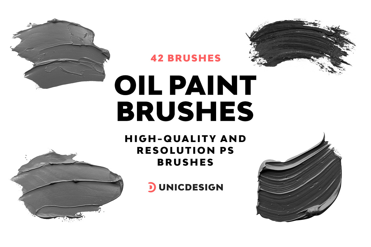 42 Oil Paint Photoshop Brushes, a Brush Add-On by UnicDesign (Photo 1 of 4)