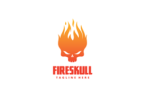 Fire Skull Logo Illustration, a Branding & Logo Template by yopie