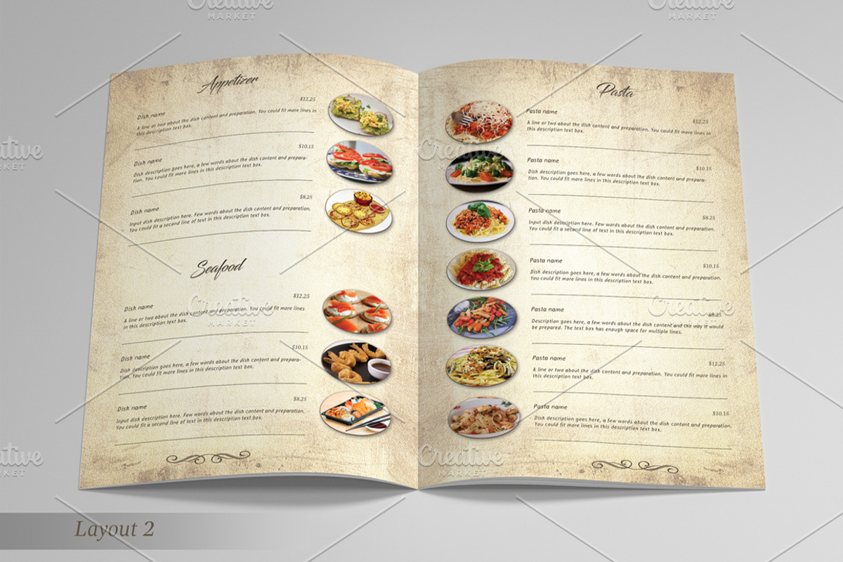 Vintage Food Menu & Business Card, a Brochure Template by BettyDesign (Photo 3 of 8)