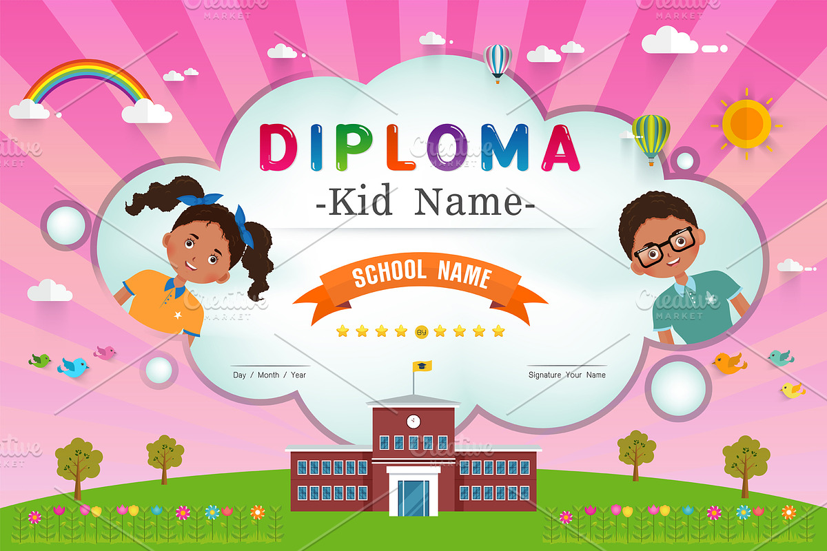 Certificate kids diploma, a Flyer Template by essense (Photo 7 of 7)
