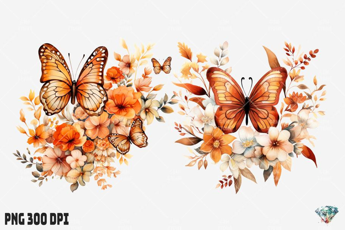 Autumn Butterfly Flowers, an Illustration by Gemstone (Photo 9 of 12)