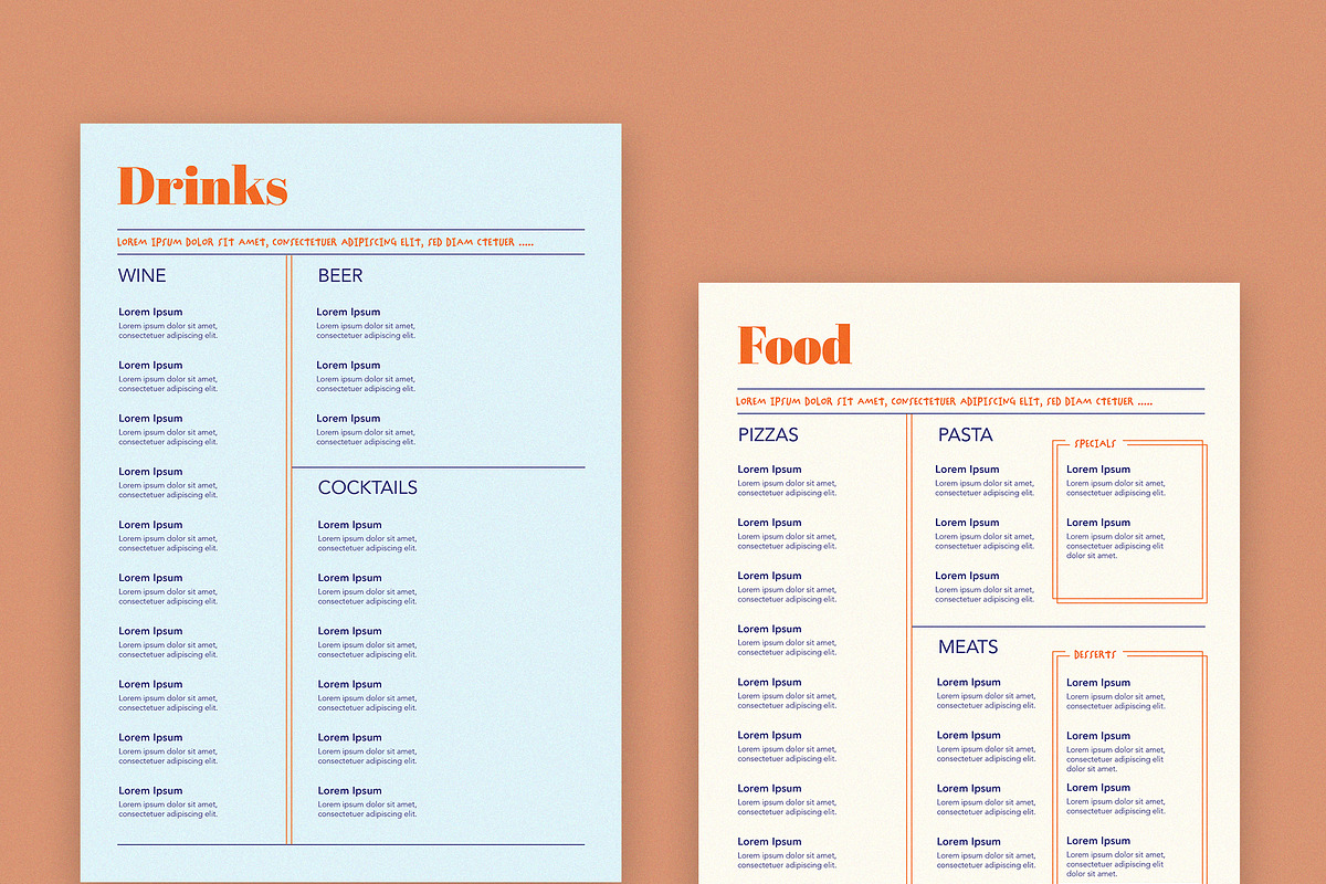 Blue, Cream and Red Menu, a Templates & Theme by wavebreak (Photo 1 of 2)