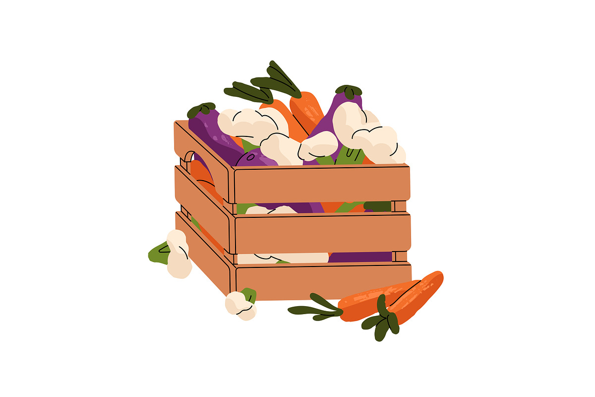 Fruit & vegetables boxes set, banner, a Food Illustration by PaperTrident (Photo 2 of 13)