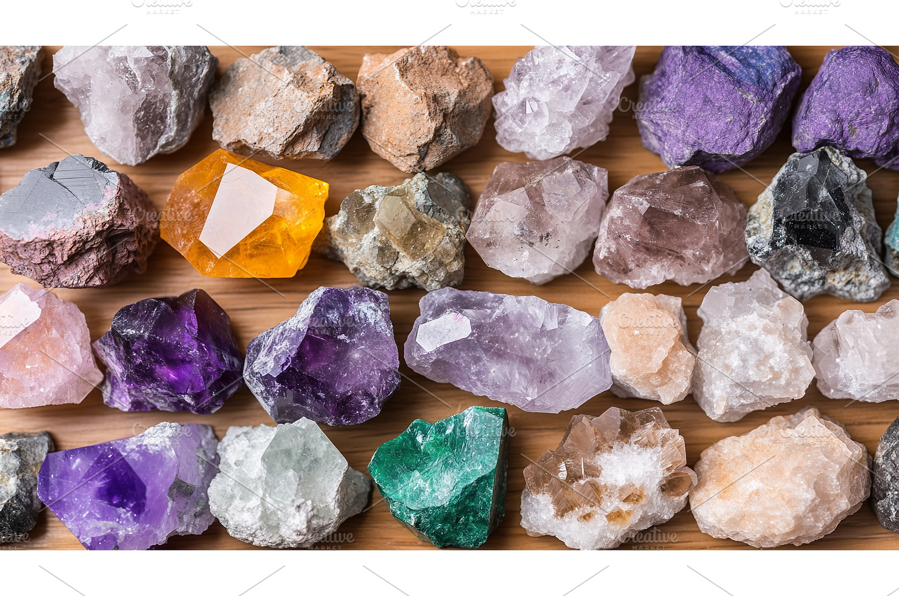 Variety of colorful crystals and, a Technology Photo by Lermont51