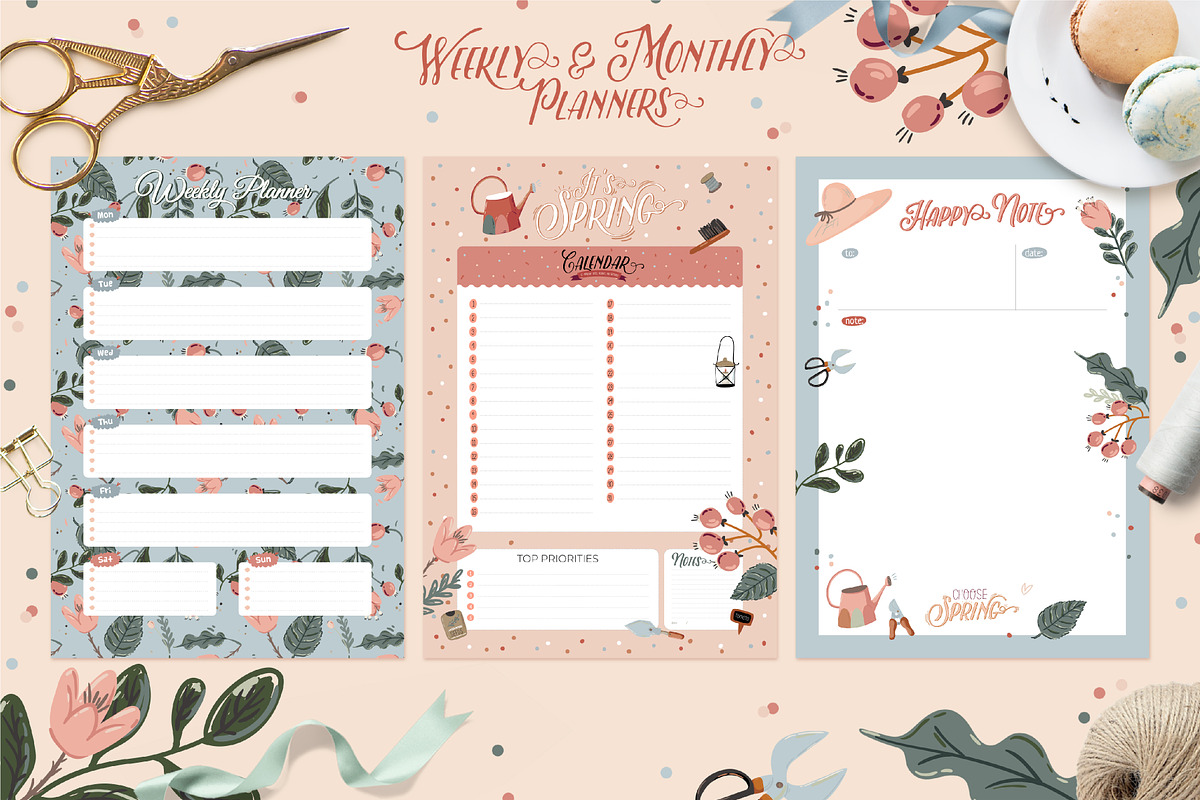 BUNDLE STATIONERY planners calendars, an Object Graphic by Ruslana Lubenets (Photo 9 of 96)