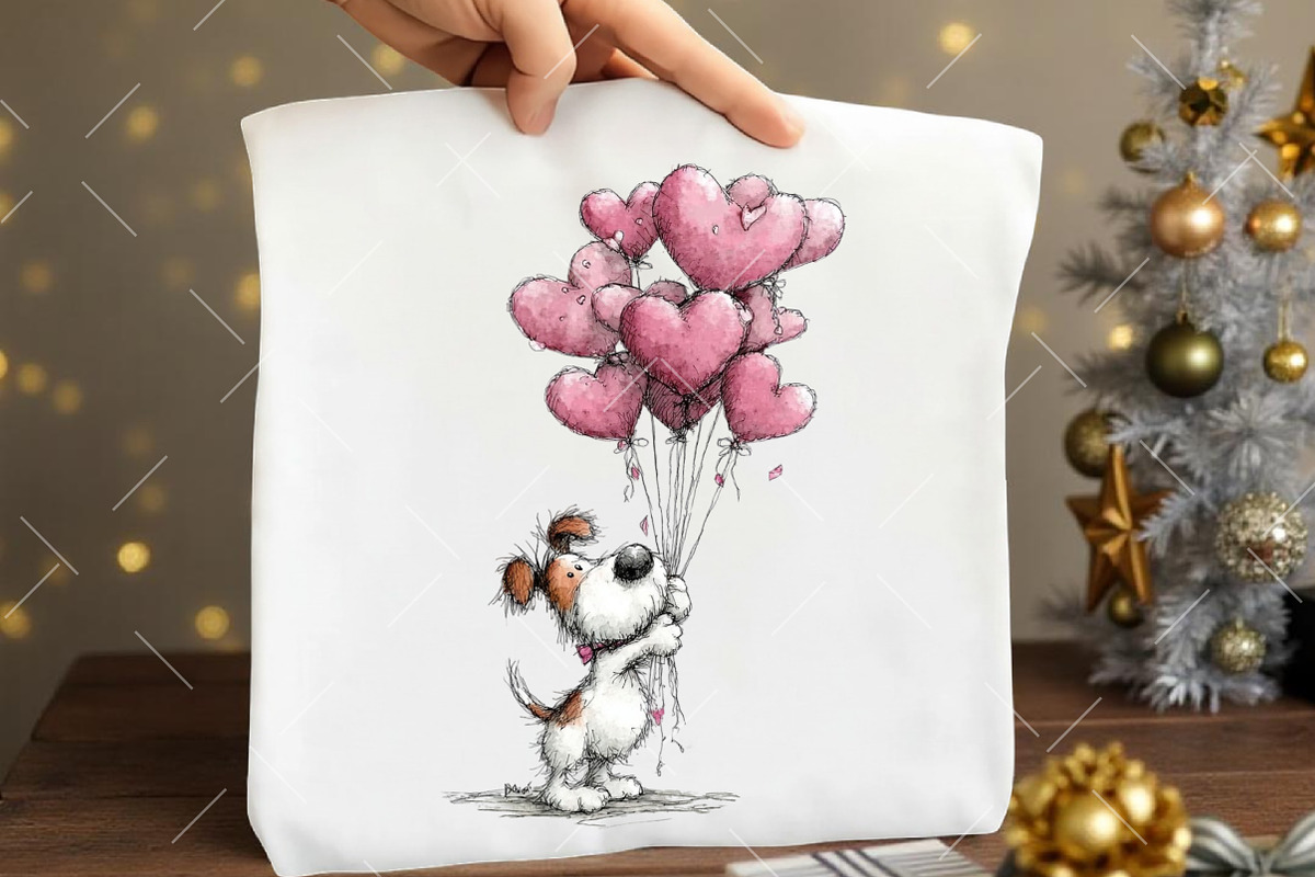 Whimsical Valentine Dog Clipart, an Illustration by OK Design (Photo 4 of 6)