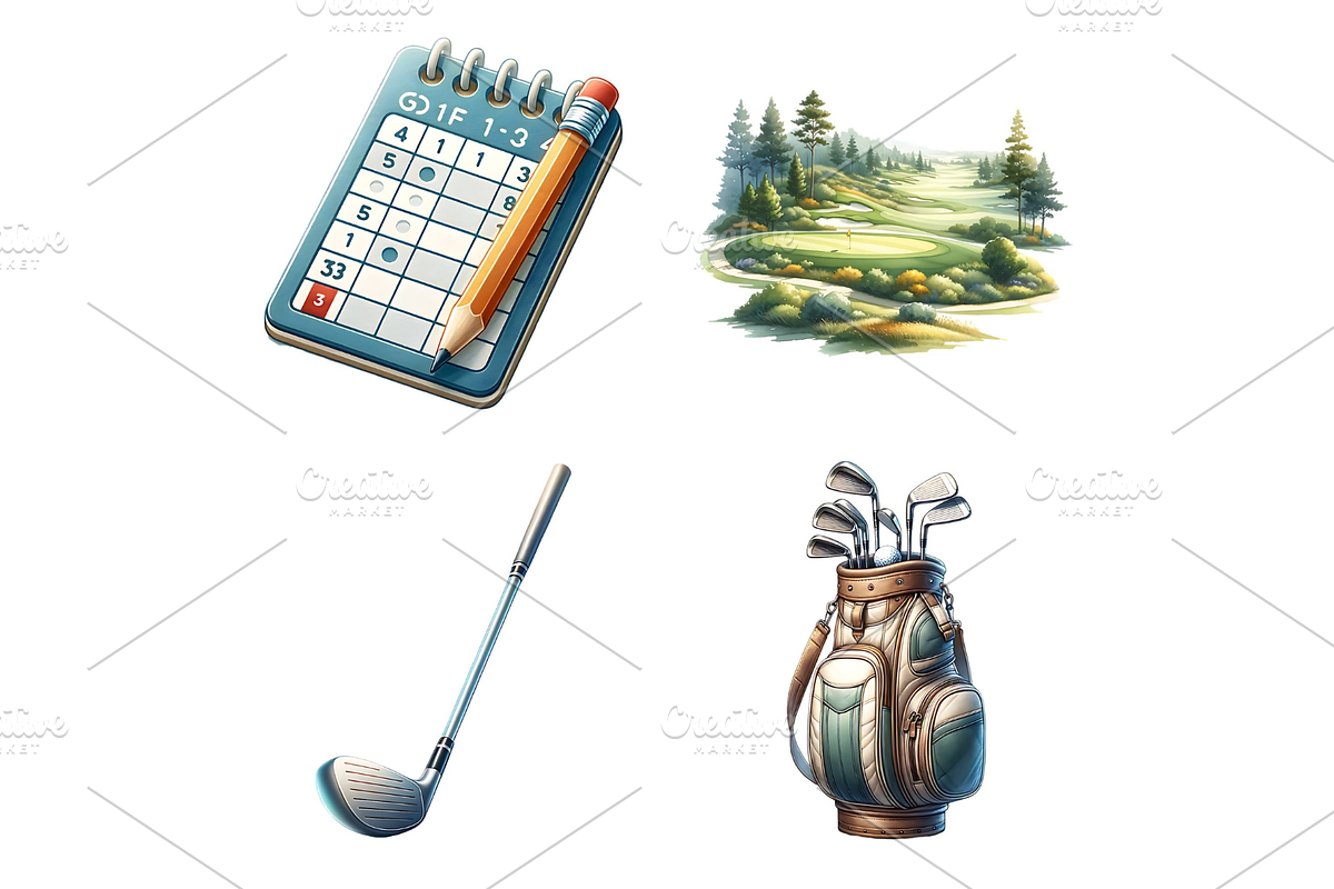Golf Clipart PNG, a Sport Illustration by HoneyBunnyDigital (Photo 3 of 5)