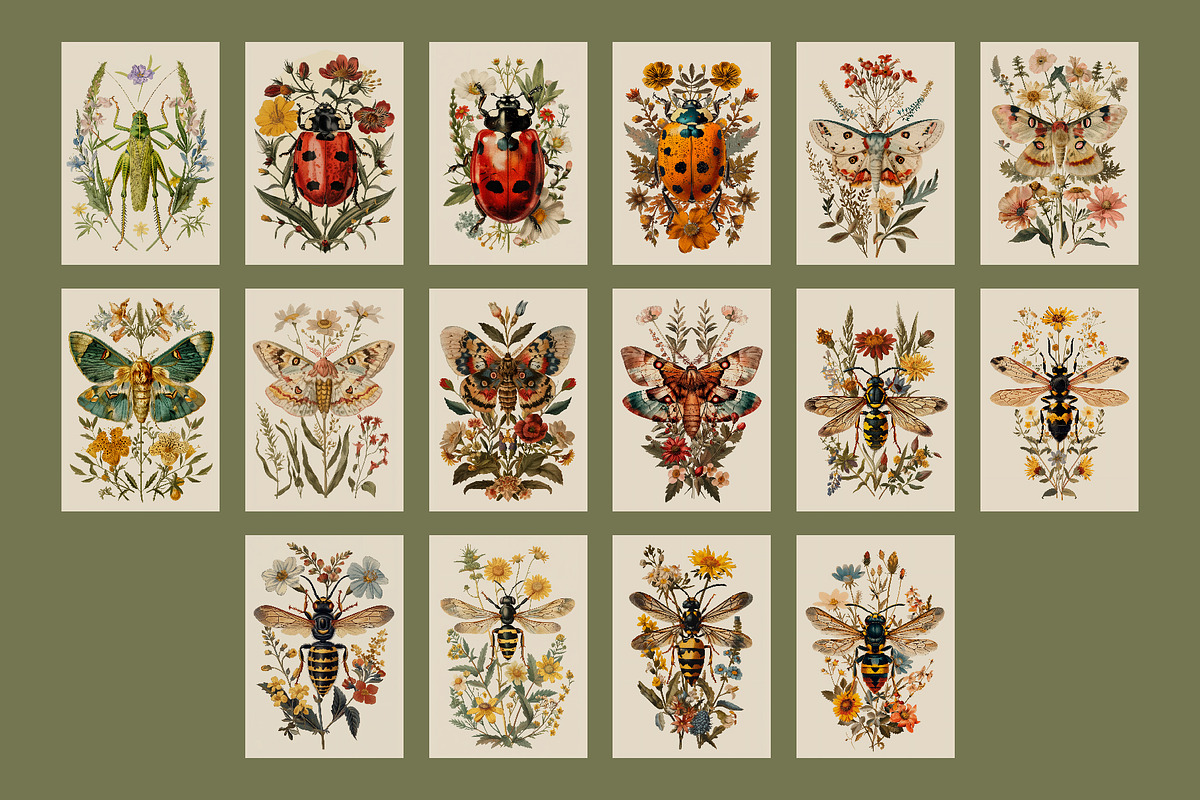 Insects | Vintage posters, a Graphic by katieromanoff_art