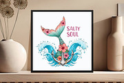 Salty Soul Mermaid PNG, an Illustration by DreamCafeArt (Thumbnail 3 of 5)