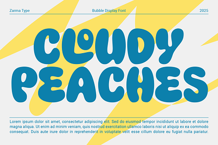 Cloudy Peaches - Bubble Font, a Sans Serif Font by Zarma Type