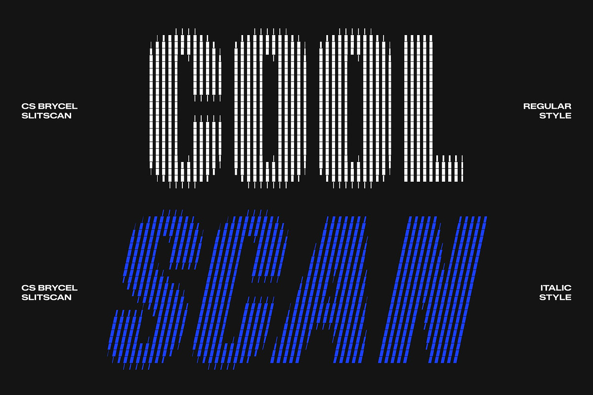 CS Brycel Slitscan, a Sans Serif Font by Craft Supply Co. (Photo 2 of 8)