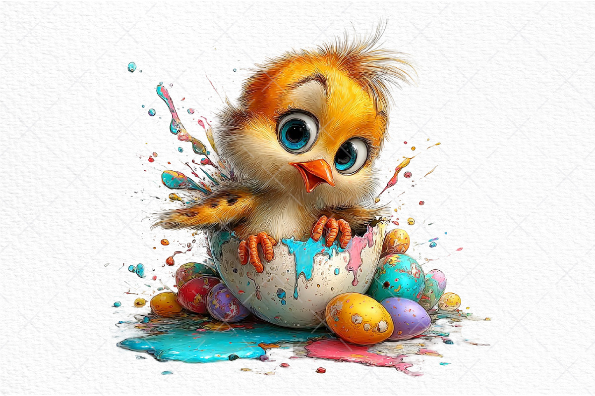 Whimsical Easter Funny Chick Clipart, an Illustration by Craft Nest (Photo 10 of 11)