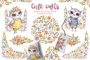 Cute owls. Watercolor collection, an Animal Illustration by UlitkaStudio (Thumbnail 2 of 17)