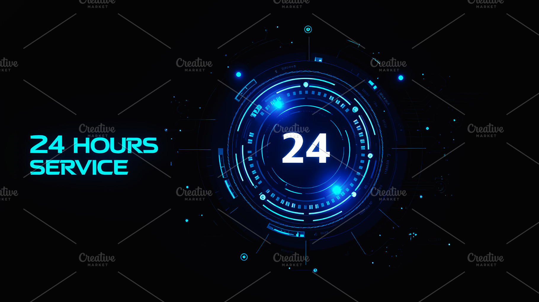 Futuristic digital interface with 24, a Technology Photo by Perpis