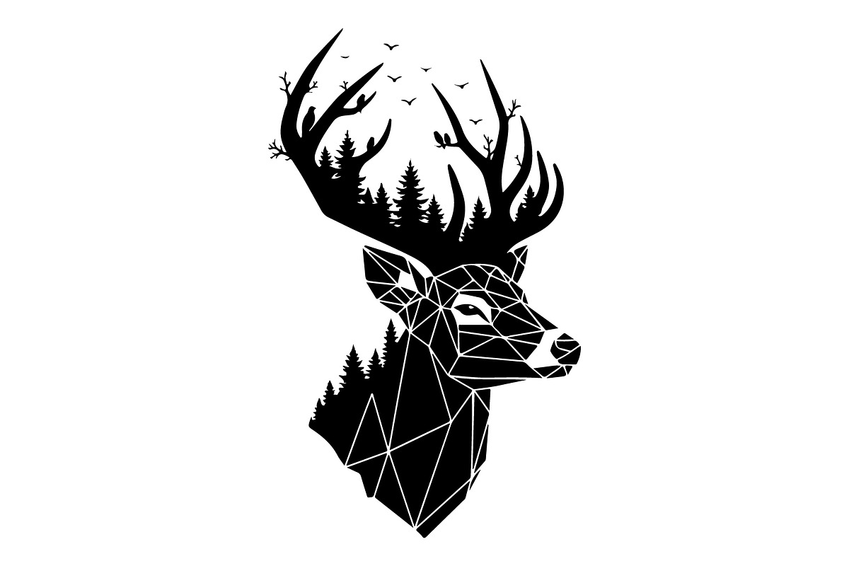 Deer Antler Silhouette Bundle, an Object Illustration by yasushie (Photo 31 of 31)