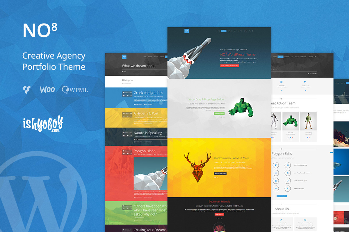 NO8 - Creative Agency WP Theme, a WordPress Template by IshYoBoy (Photo 1 of 8)