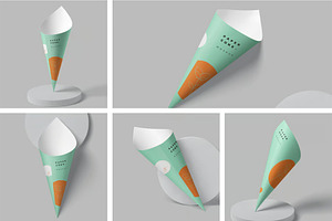 Paper Cone Packaging Mockups, a Packaging Mockup by megostudi0
