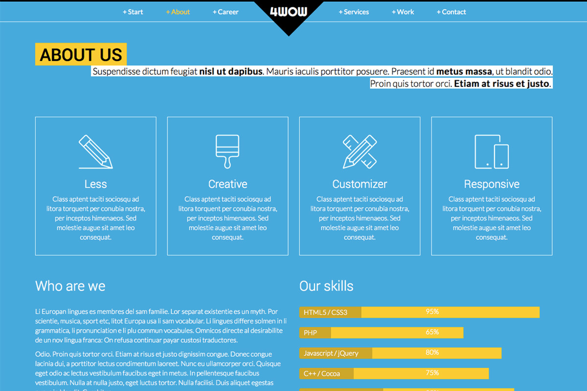 4WOW - Clean and Fun Responsive HTML, a HTML Template by 4EB Studio (Photo 5 of 5)