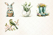 Sage Green Easter Clipart, an Illustration by Dream Creation (Thumbnail 5 of 6)