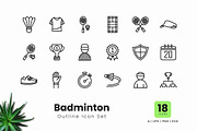 Badminton Outline Icons, an Outline Icon by Zeer Graphic (Thumbnail 1 of 2)