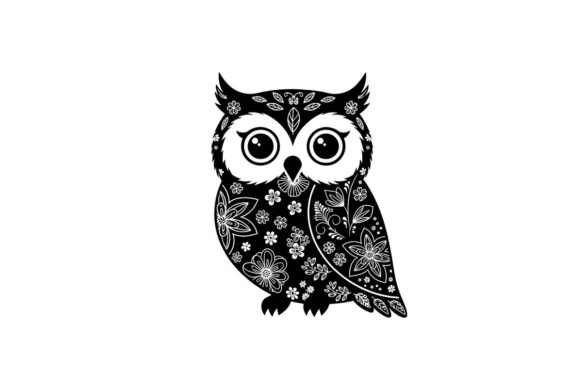 Cute Owl Silhouette Bundle, an Illustration by yasushie (Photo 18 of 31)