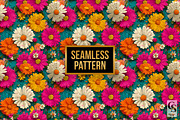 Vibrant Hippie Flowers Pattern, a Pattern Graphic by Creative Store (Thumbnail 4 of 5)