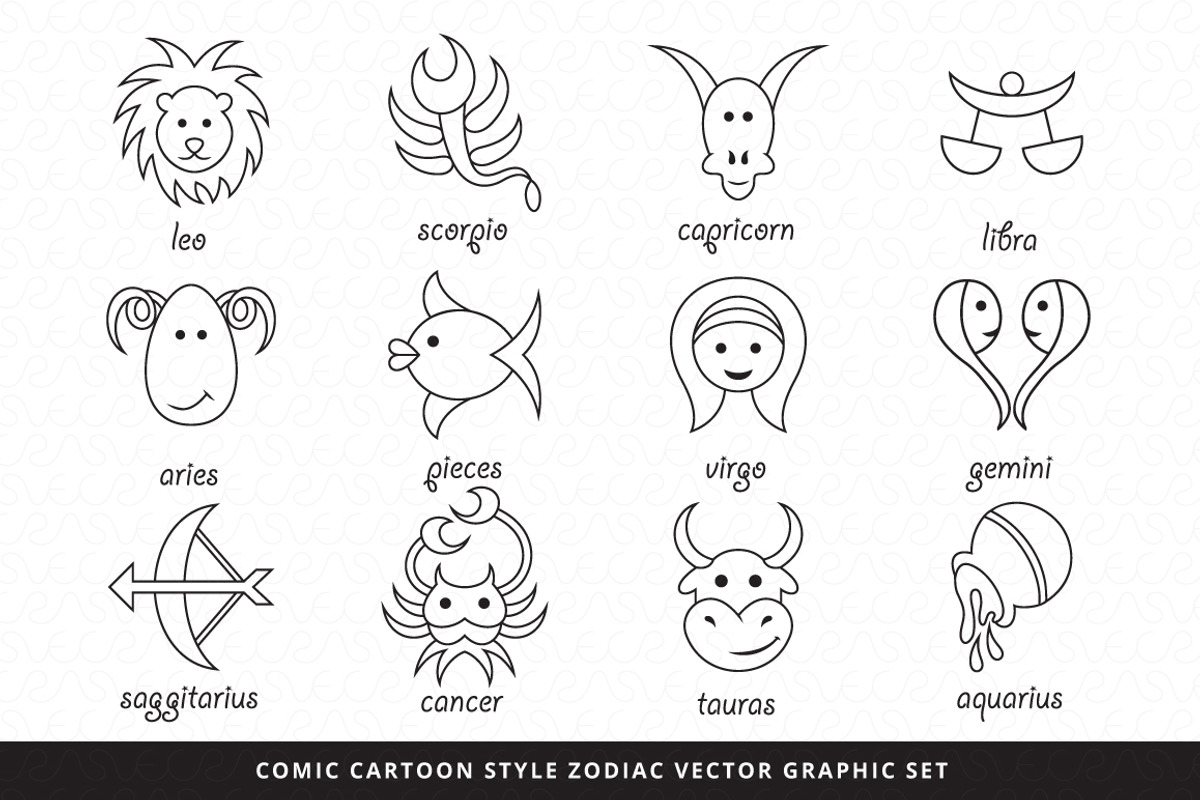 6 zodiac sets 204+ illustrations, an Illustration by VecRas (Photo 13 of 17)