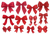 Red Textured Bows Mega Bundle, a Decorative Illustration by Stellalunarts (Thumbnail 18 of 23)