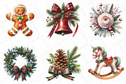 Watercolor Classic Christmas Clipart, an Illustration by DreamPrint404 (Thumbnail 3 of 4)