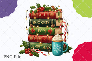 All Booked for Christmas PNG Clipart, an Illustration by designcity5