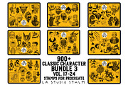 Bundle 3 Classic Character-Stamp Set, a Brush Add-On by LA Studio Sthlm (Thumbnail 1 of 17)