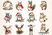Woodland Christmas Clipart, an Animal Illustration by DreamCafeArt (Thumbnail 3 of 4)